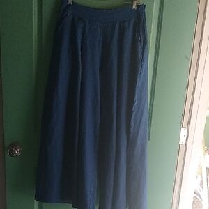 Chic Blue Crop Pants Skirt